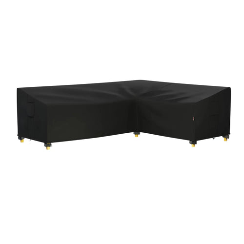 Housse protection meuble extérieur noir uni moderne élastique ajustable grande taille imperméable polyester