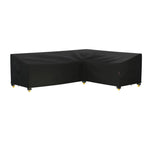 Housse protection meuble extérieur noir uni moderne élastique ajustable grande taille imperméable polyester