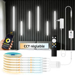 bande lumineuse cob cct adhésive blanc moderne télécommande bluetooth contrôleur adaptateur secteur 3500k 6000k