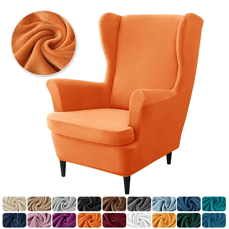housse fauteuil oreilles velours extensible repose pied salon salon chambre