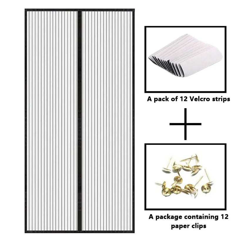 rideau porte magnétique noir blanc rayures verticales tissu maille opacité moderne clips