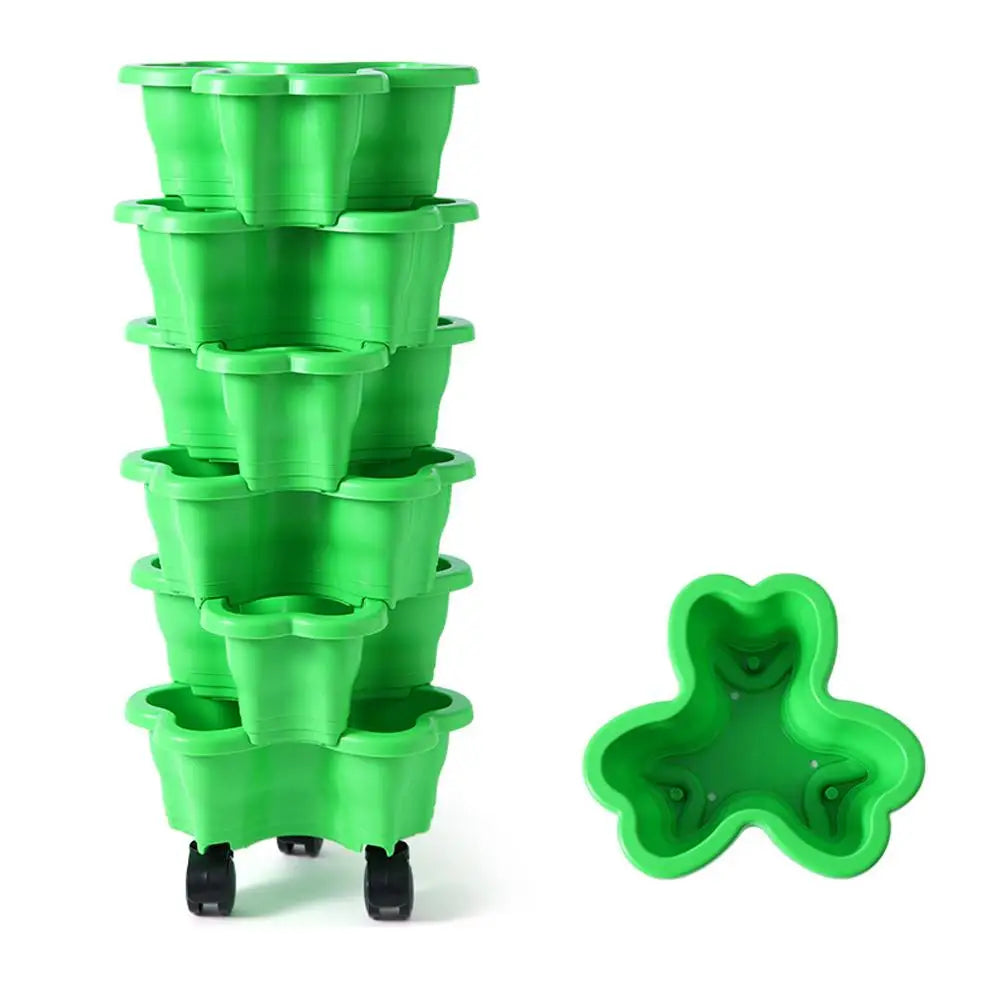 pots fleurs verticaux bleu vert jaune rose gris modernes pratiques roulettes niveaux