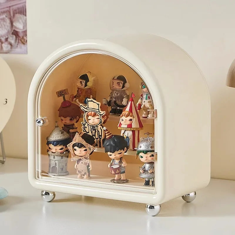 vitrine transparente moderne figurines anti poussière blanche exposant organisateur jouets eco friendly