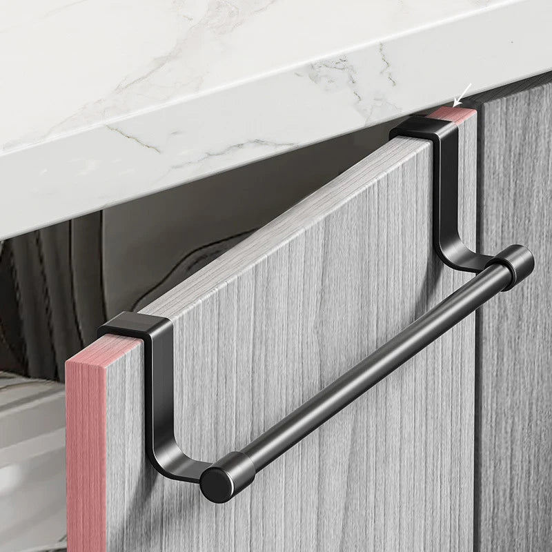 porte serviettes mural noir lisse moderne clips cuisine serviettes blanches salle bain sans perçage
