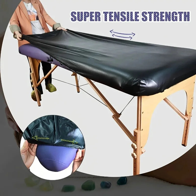 table massage simili cuir noire moderne grande dimension 180x80cmProtection Salon Spa