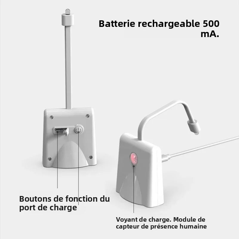 lampe toilette moderne capteur présence charge USB blanc fixations 16 couleurs étoiles