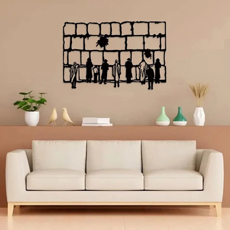 décoration murale moderne abstraite métal noir silhouettes palmiers intérieur extérieur résistante