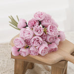 bouquet pivoines artificielles soie rose blanc violet décoration intérieure mariage anniversaire transparent minimaliste