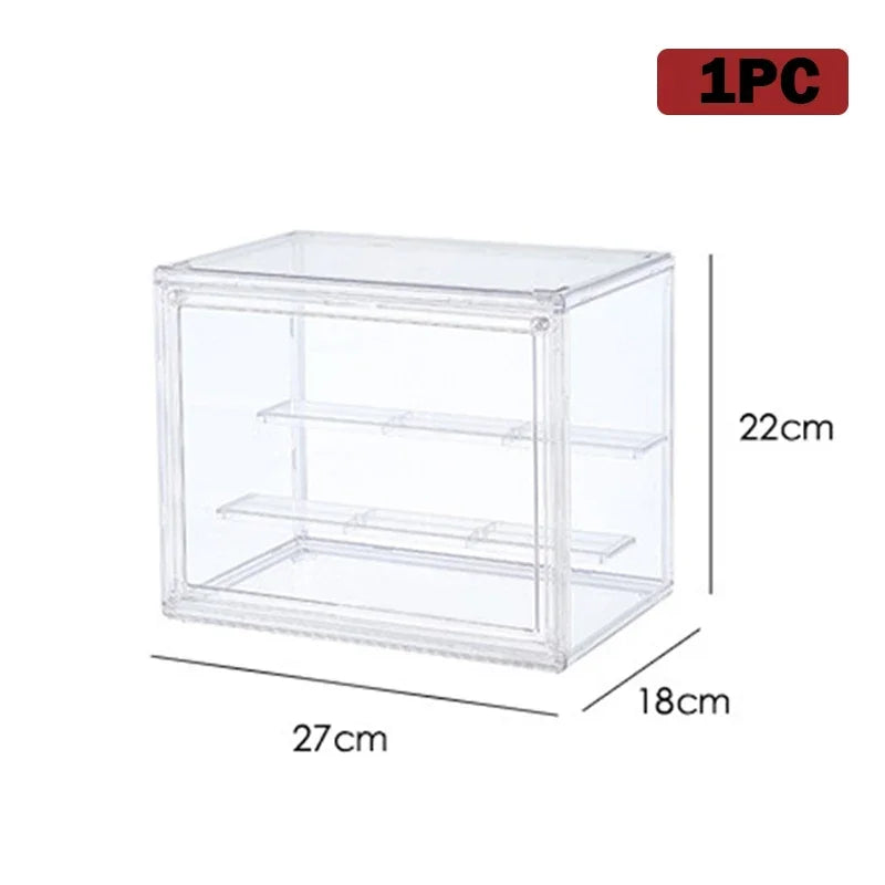 boîtes rangement transparentes acrylique poignées réutilisables modernes minimalistes grande capacité