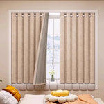 rideau moderne rayures diagonales beige clair gris clair doublure velours isolation thermique lumière opaque