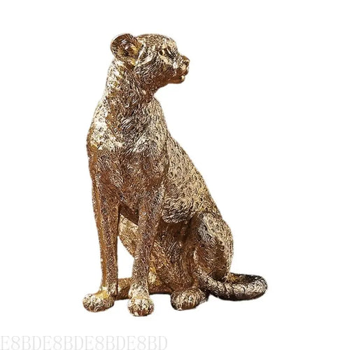 statuette léopard résine dorée décoration intérieure réaliste animal compagnie moderne opaque