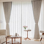 rideau blanc classique semi transparent motif floral salon chambre maison moderne