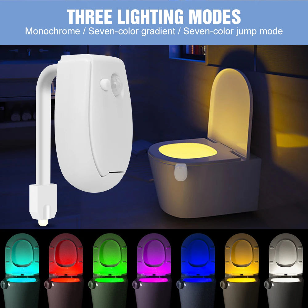 lampe toilette capteur mouvement blanc moderne adhésif interrupteur veilleuse led rgb rechargeable batterie aaa