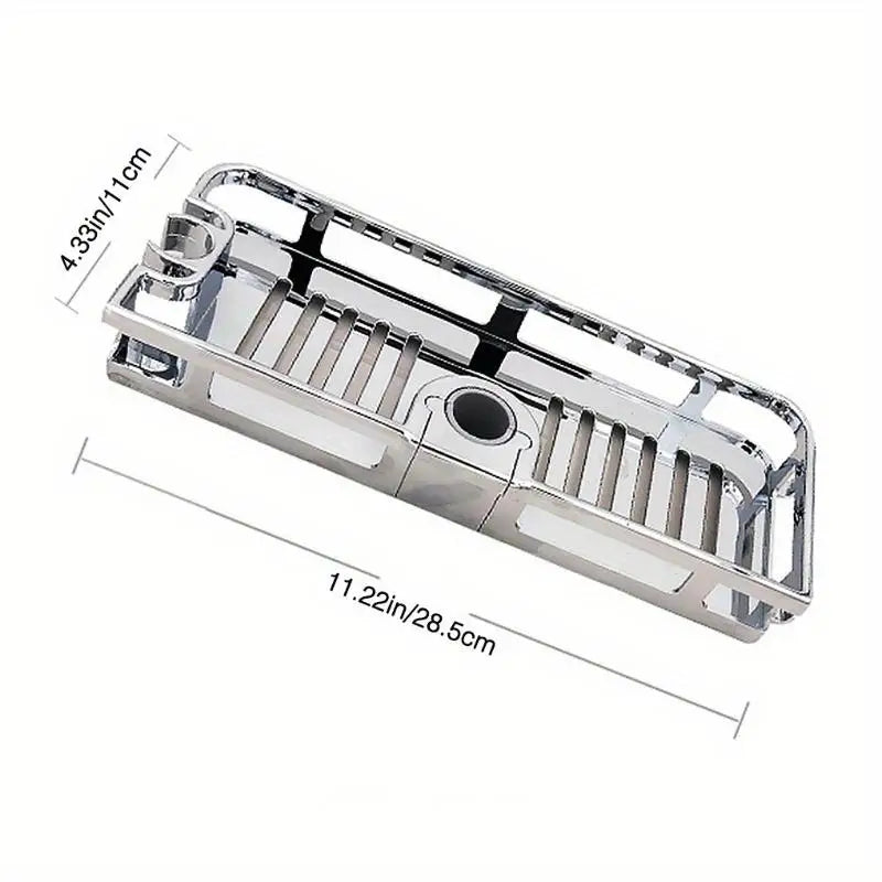 porte savon mural chrome moderne réutilisable deux compartiments lisses fixations ab