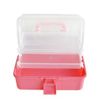 boîte rangement 25 compartiments violet rose pratique moderne boucle plastique lisse