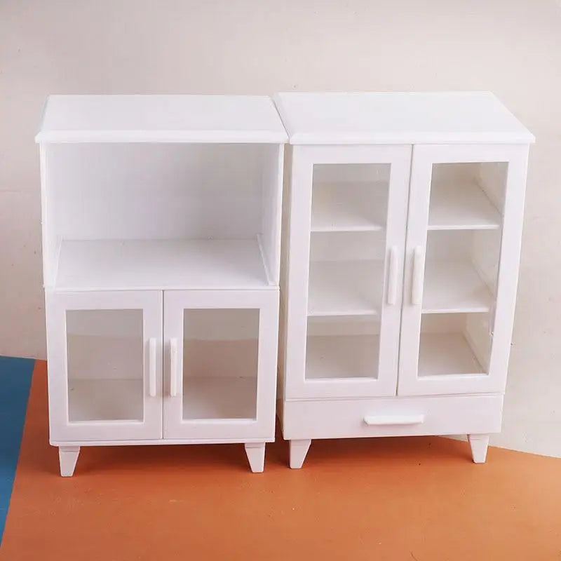 accessoires poupée ensemble meubles cuisine miniature blanc moderne résine