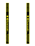pad pédale personnalisé noir jaune logo kawasaki motifs géométriques sportif antidérapant surf thuyềnvangstakmat