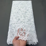 tissu dentelle acrylique brodé fleurs or marron noir blanc versatile mariage soirée