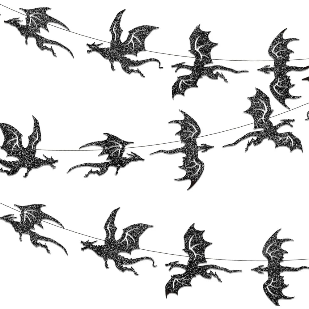 guirlande dragons fête anniversaire halloween glitter noir fantaisie chambre décoration festive