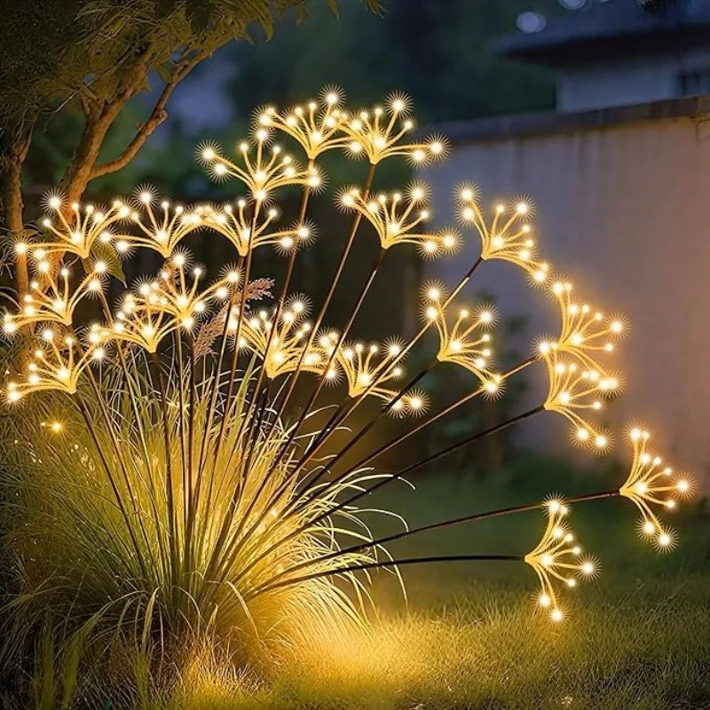 guirlande lumineuse solaire multicolore fleurs artificielles moderne éclairage paysager blanc chaud led jardinextérieur ambiance