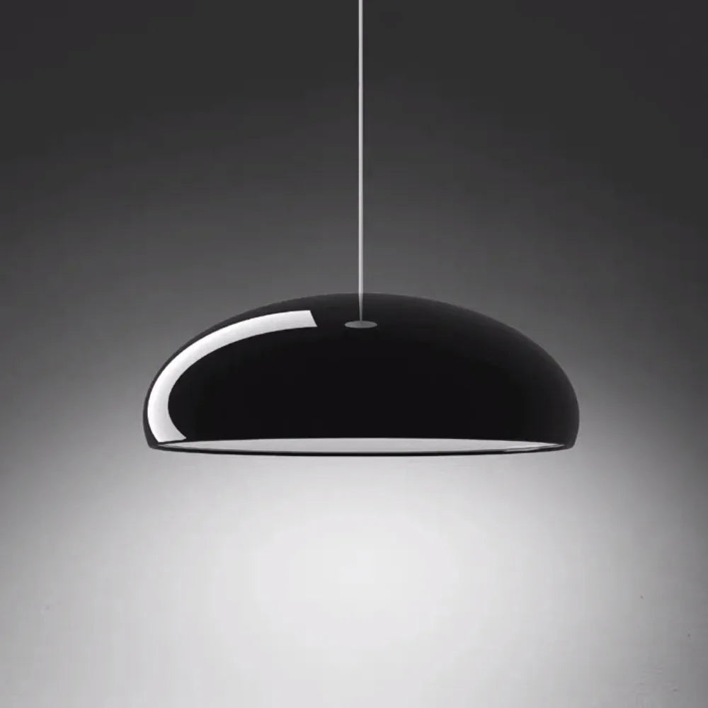 lustre suspendu bois blanc noir orange moderne câble opacité salle manger lumière