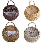 panier osier tissage traditionnel rustique marron foncé marron clair beige clair poignées respectueux environnement