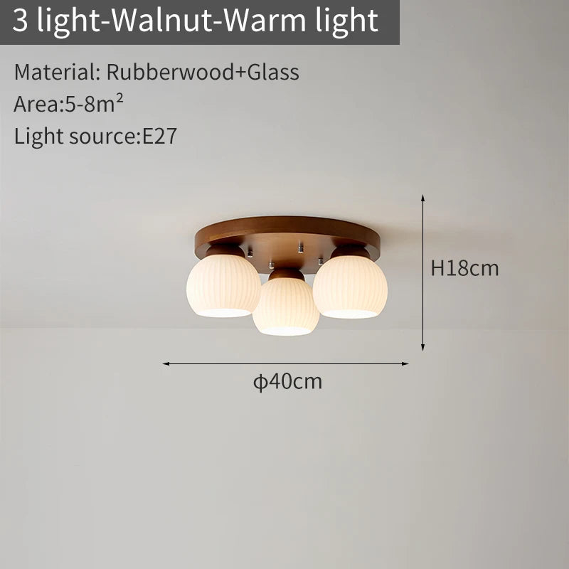lampe moderne bois blanc abat jour verre motifs plissés éclairage chambre coucher