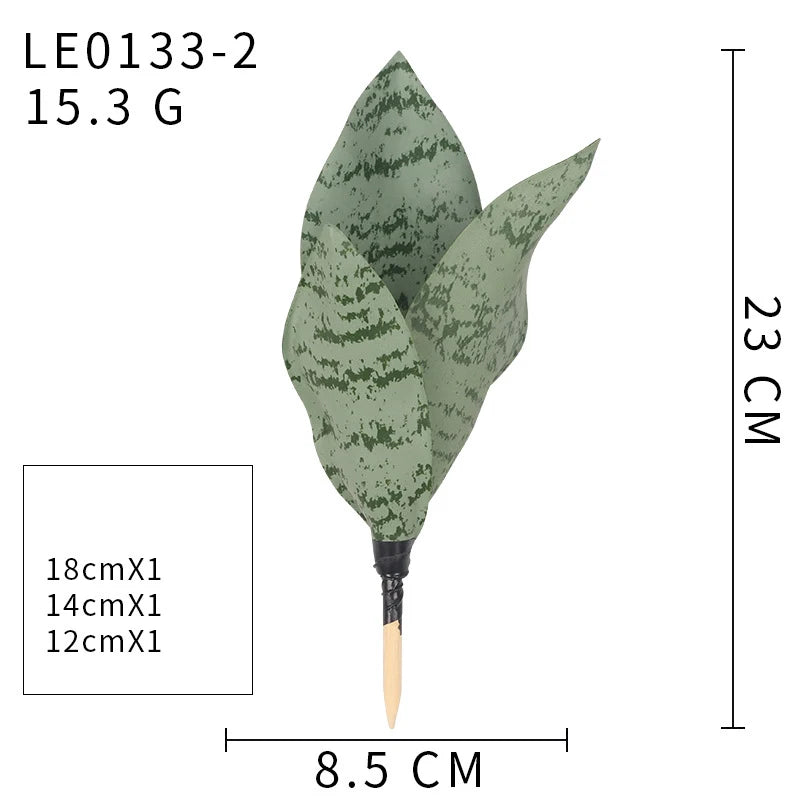 feuilles artificielles vertes rayures noires moderne décoration intérieure adhésif extérieur ornement vert plastique unique