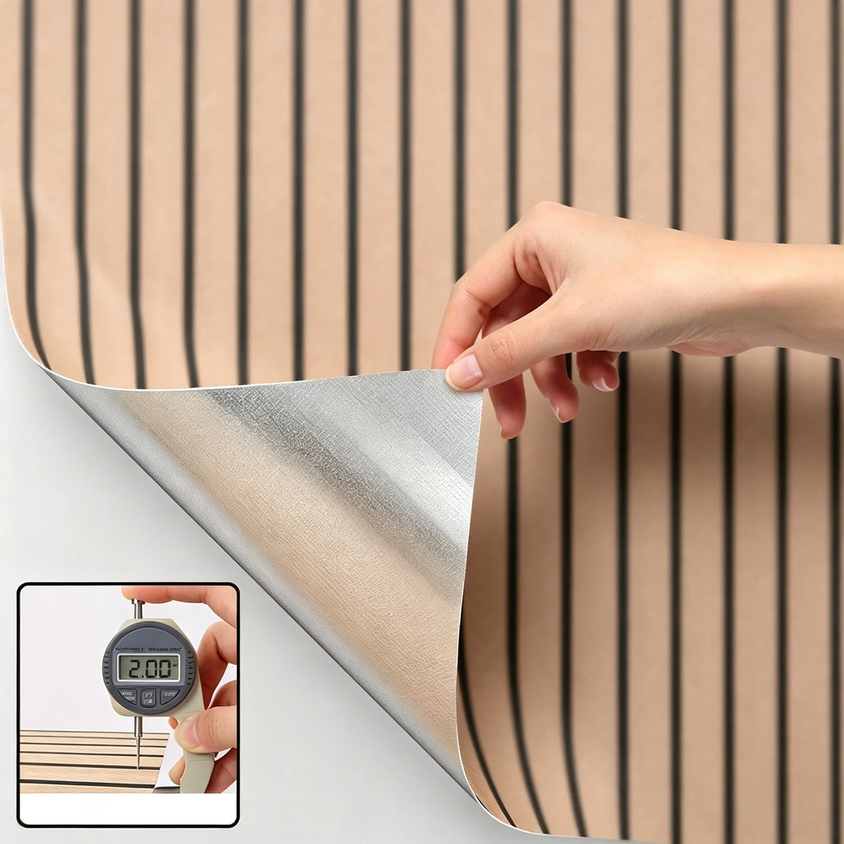 revêtement mural autoadhésif moderne lignes verticales beige noir résistant lhumidité