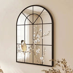 miroir mural noir branches fleuries oiseaux classique suspendu opaque 30x40cm 60x80cm 90x120cm