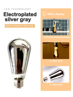 ampoules led filament spiralées vintage industrielle argentée dorée e27 360deg 250lumens 30000h