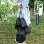 sac cordons noir maille pratique rangement camping cuisine pique nique barbecue vaisselle portatif organizer