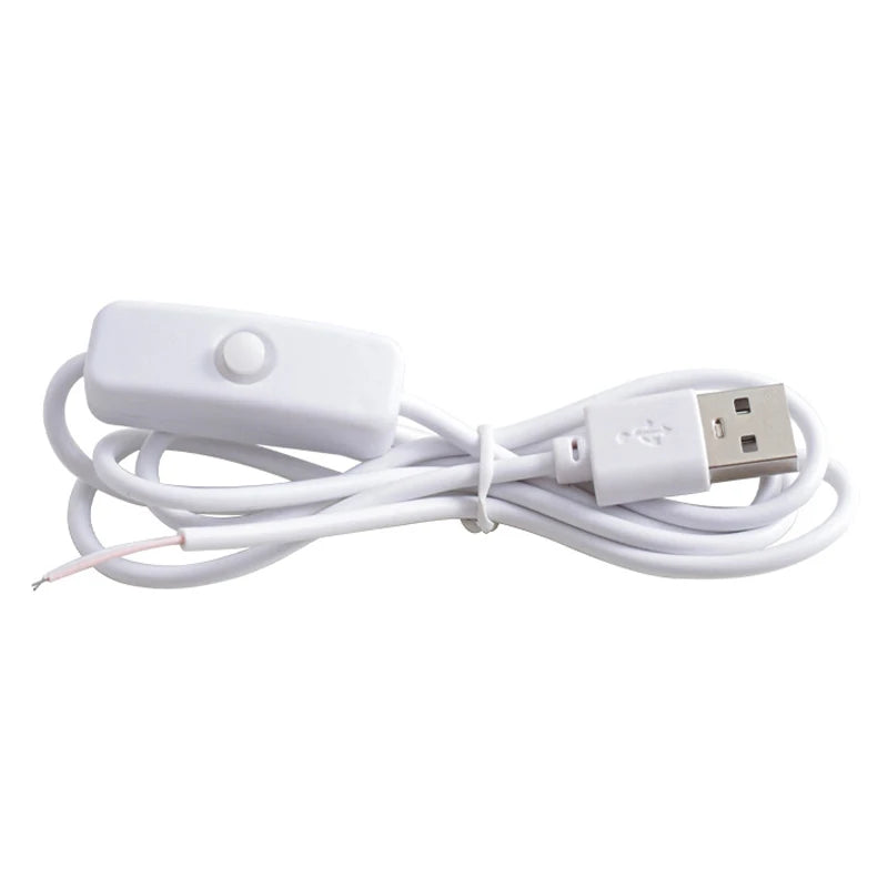 câble usb noir blanc interrupteur alimentation led fil électrique 5v moderne fonctionnel