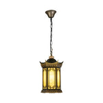 lampe suspendue vintage doré rétro salon chambre étanche aluminium éclairage géométrique oriental