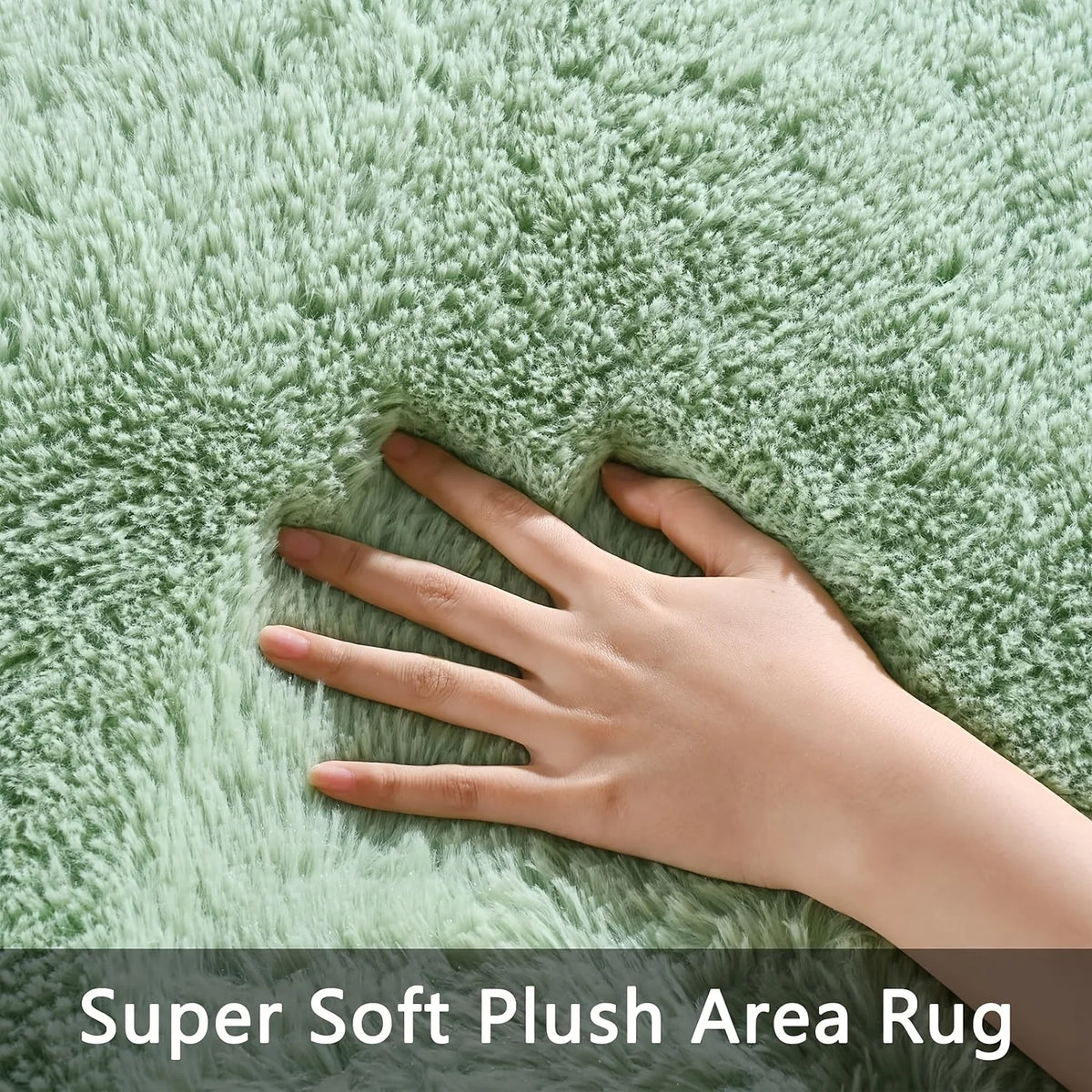 tapis vert pastel doux fourré moderne salon chambre décoration intérieure polyester peluche simple sage