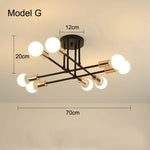 plafonnier led or noir moderne éclairage quotidien contemporain chambre salonSuspens fer flux lumineux minimaliste