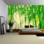 Tapisserie murale bambou zen chambre adulte