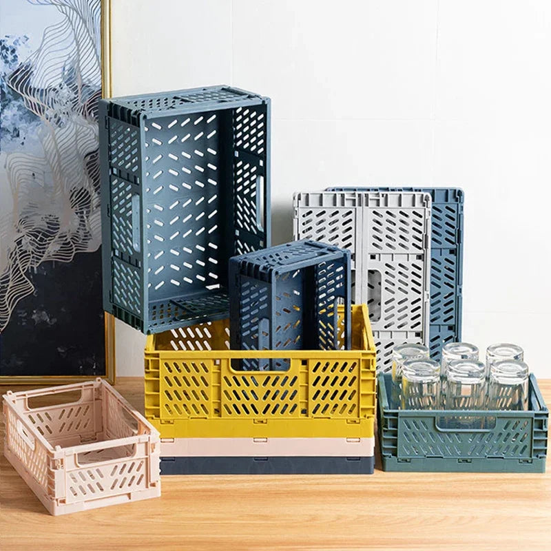 panier rangement pliable plastique perforé maison organisateur moderne