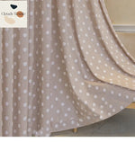 rideau moderne beige clair blanc motif points opacité salon chambre fenêtre polyester épais