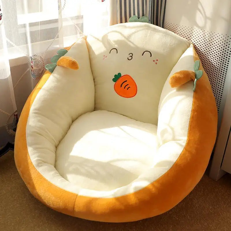 fauteuil enfant dessin animé bleu rose gris orange doux velours motifs animaux 35x45cm 40x55cm