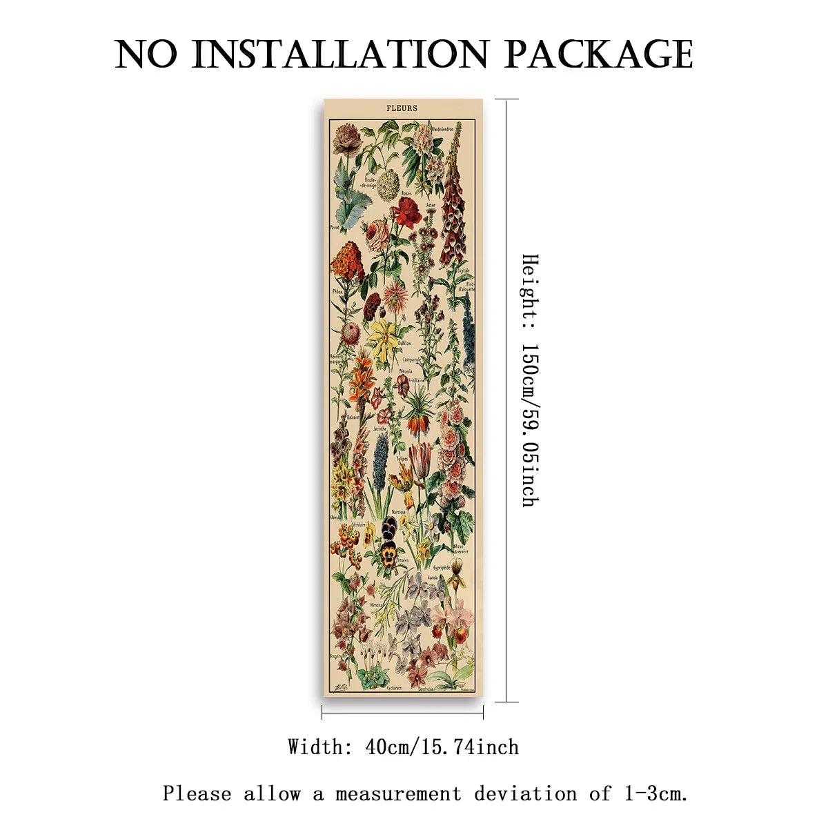 tapisserie vintage fleurs sauvages motif champignons multicolore deco murale salon entrée polyester rectangle