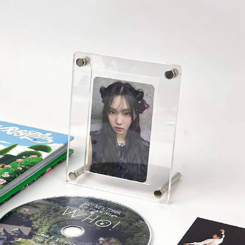 cadre photo moderne transparent clips photo affiche carte postale support cd kpop decoration chambre