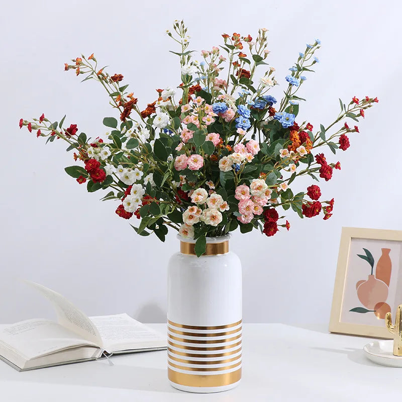 décoration maison bouquet fleurs artificielles couleurs variées moderne minimaliste valentin mariage anniversaire