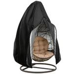 housse protection fauteuil suspendu tissu oxford noir intérieur argenté drawstring moderne extérieur