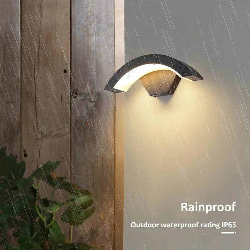 lampe murale moderne gris métallisé ip65 led 18w éclairage extérieur sensoriel aluminium abatjour acrylique