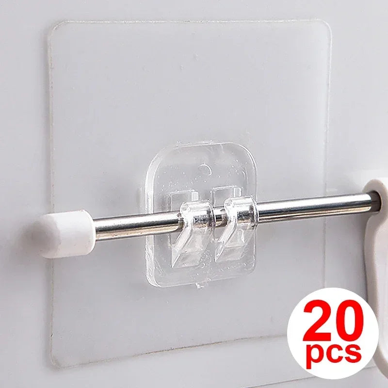 clip adhésif transparent moderne 6cm 6cm plusieurs pièces fixations murales PVC