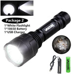 lampe torche rechargeable led noire anti glisse 5w rouge vert camping