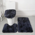 ensemble tapis salle bain pièces beige clair peluche douce antidérapant moderne absorbant