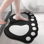 tapis bain antidérapant motif empreinte pied texture velours noir gris décoratif original