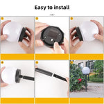 lumière solaire blanche moderne sphérique autoinstallation extérieure jardin décoration festiveextérieur led ip65 étanche